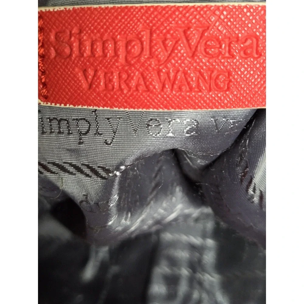 Women's Simply Vera Vera Wang Tote Bag Red Straw‎ Shoulder Bag Purse